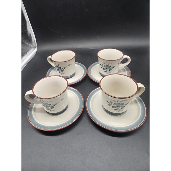 Noritake Other - Vintage Noritake Stoneware Pleasure Tea Cup And Saucers Set Of 4